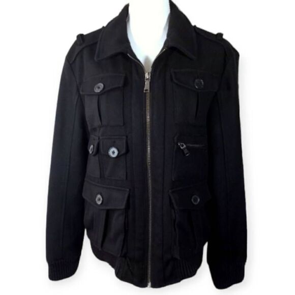 I.N.C. BLACK WOOL COAT SZ.M EUC. - Picture 1 of 9